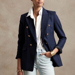 Banana Republic Classic Navy Captains Blazer with Gold Buttons Size 6